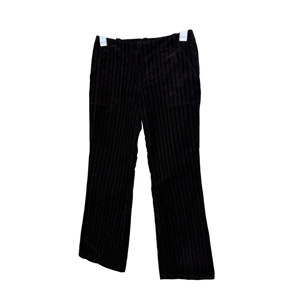 Vintage Etcetera Y2K Dark Brown‎ Striped Corduroy Flare Leg Pants Womens Size 6